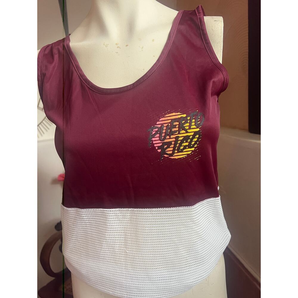 Vintage 80s Puerto Rico, tank top, men’s, mesh, souvenir, retro, summer, surfer